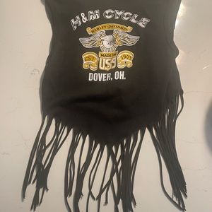 Harley Davison cropped Tank with fringe, vintage, small